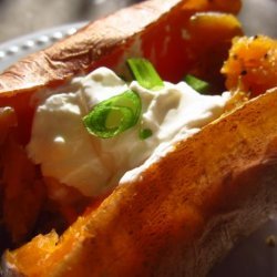 Lemon Pepper Baked Sweet Potato