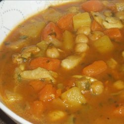 Fragrant Chicken Soup With Chickpeas and Vegetables