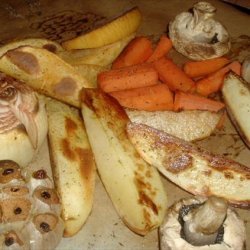 Sunday Dinner Veggies on a Baking Stone