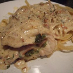 Basil Pesto Stuffed Chicken Breasts With Sun-Dried Tomato Cream