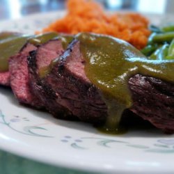 Sliced Steak and Roasted Poblano Gravy