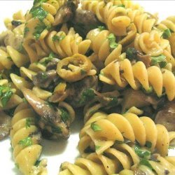 Pasta With Mushroom Garlic Sauce And Olives