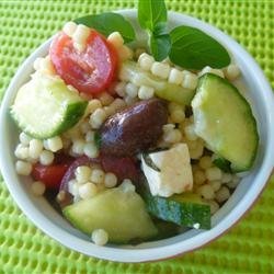 Pasta Pearls and Olive Salad