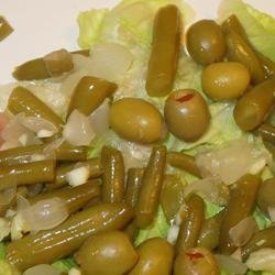 Green Bean and Stuffed Olive Salad