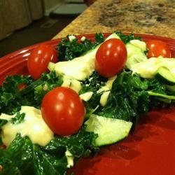 Kale Caesar with Cucumbers and Leeks