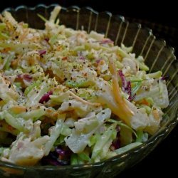 Broccoli Slaw With Turkey Bacon and Water Chestnuts