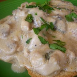 Creamed Oysters & Mushrooms on Toast