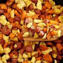 Sweet Potatoes With Ham and Apples