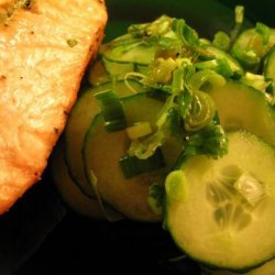 Salmon, Cucumber Chili Salad