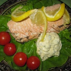 Poached Salmon With Lemon Mayonnaise