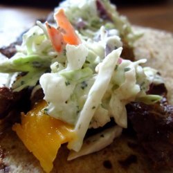 Soft-Shell Steak Tacos With Creamy Lime Coleslaw