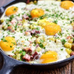 Eggs Baked in Corned Beef Hash