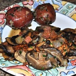 Spanish-Style Chicken With a Mushroom-Chorizo Sauce and Butter-H