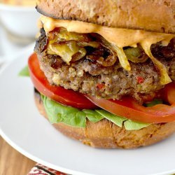 Pepper Burgers With Caramelized Onions