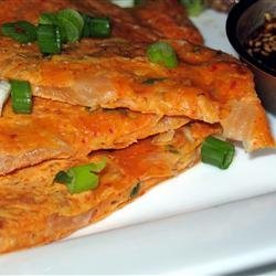 Kimchi Jun (Kimchi Pancake) and Dipping Sauce