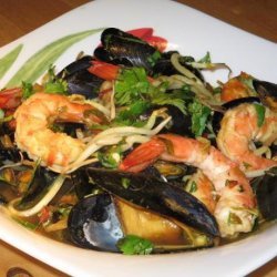 Asian Stir-Fried Mussels and Prawns