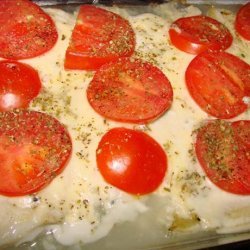 Really Easy Baked Sole Fish With Mozzarella and Tomato