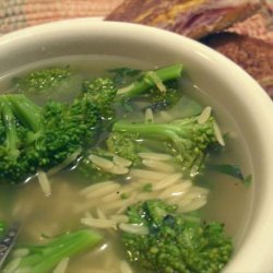 Broccoli, Pasta and Lemon Soup