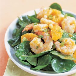 Asian Spinach and Shrimp Salad  With Sesame Dressing