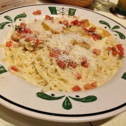 Creamy Chicken on Linguine