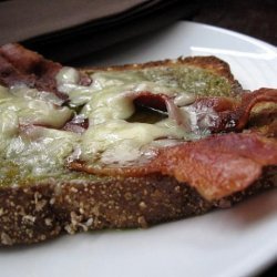 Open Faced Bacon and Cheese Sandwich With Jalapeno Jelly