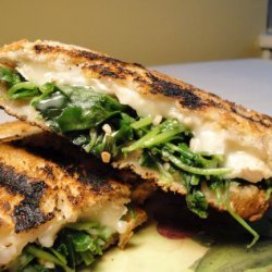 Grilled Brie Sandwiches With Greens and Garlic