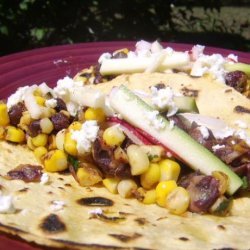 Charred Corn Tacos With Zucchini Slaw