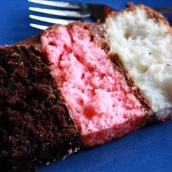 Fun Neapolitan Birthday Cake