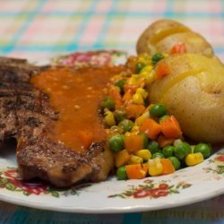 T - Bone Steaks With Garlic Butter Sauce