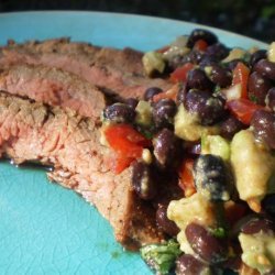 Chipotle Flank Steak With Black Bean-Avocado Salsa