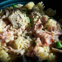 Creamy Garlic Pasta With Mushrooms and Prosciutto