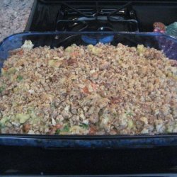 Quickie Chicken Casserole (W/Elbow Pasta & Pf Stuffing Top)