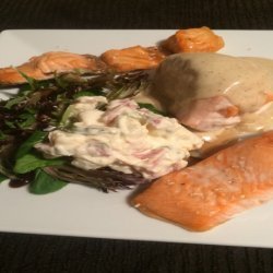 Chicken Breast Stuffed With Smoked Salmon With Cheese and Salmon