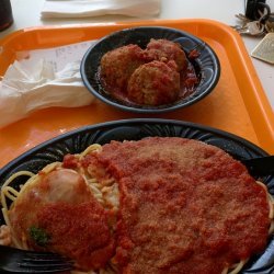 Chicken Parm Meatballs and Spaghetti