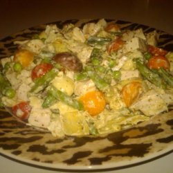 Pesto Chicken Salad (Pasta Salad Style With No Pasta)