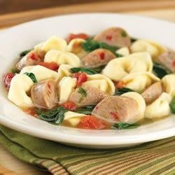 Sweet Italian Chicken Sausage and Tortellini Soup