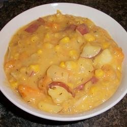 Roasted Sweet Potato Corn Chowder