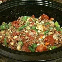 Slow Cooker Veggie-Beef Soup with Okra