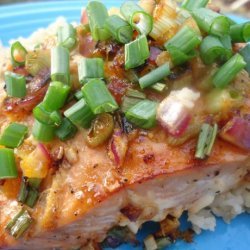 Orange Sesame Glazed Salmon W/ Extra Crispy Skin