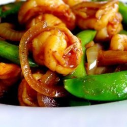 Malaysian Fried Shrimp With Sugar Snap Pea Pods