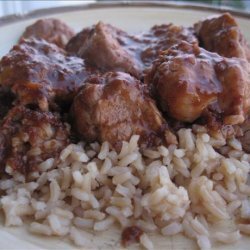 Chili Cranberry Pork over Rice