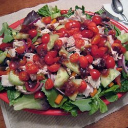 Tossed Green Salad W. Chicken and Raspberry Chipotle Vinaigrette