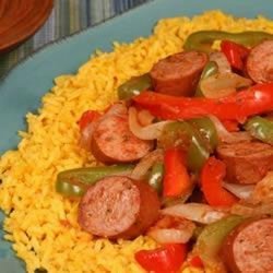 Spicy Yellow Rice and Smoked Sausage