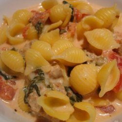 Pasta and Sausage in Tomato Cream Sauce