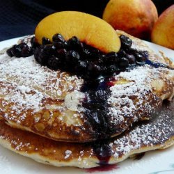 Tasty Nectarine Buttermilk Pancakes & Wild Blueberry Sauce