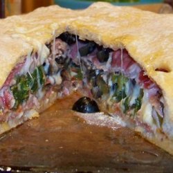 Monster Stromboli  - Stuffed Pizza Style