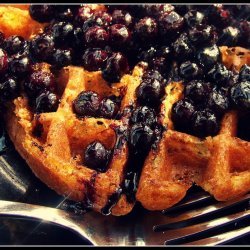 Blueberry Waffles and Blueberry Sauce