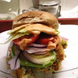 Sarasota's Shrimp Burgers, Avocado and a Chili Lime Mayo