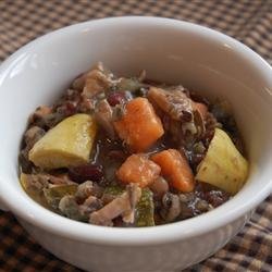 Chicken Soup with Adzuki Beans, Escarole, and Sweet Potato