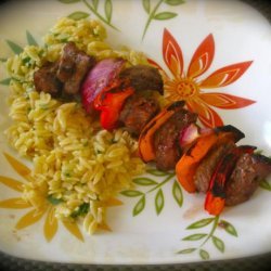 Beef Kabobs & Parmesan Orzo